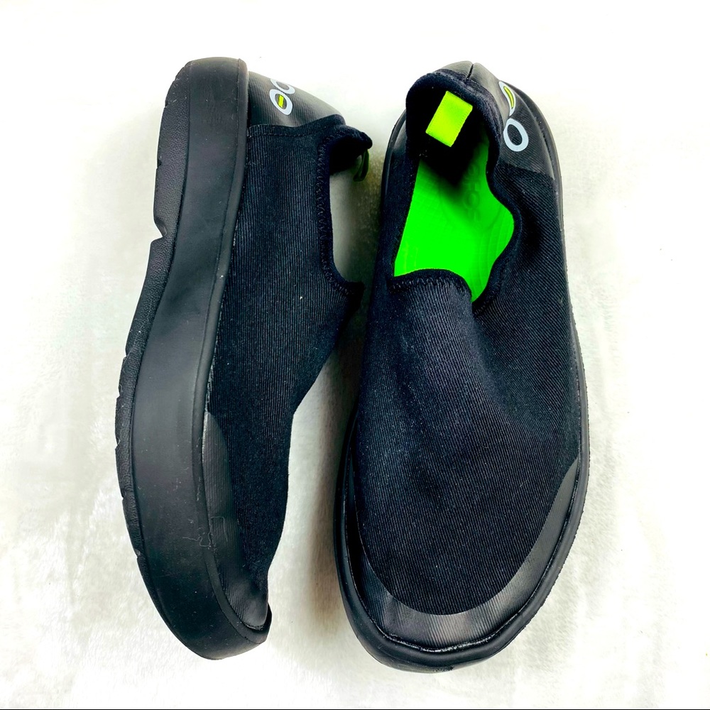 💜Oofos OOmg Eezee Black Women’s SZ 6.5 Low Shoe Pull On Slip On Sneaker